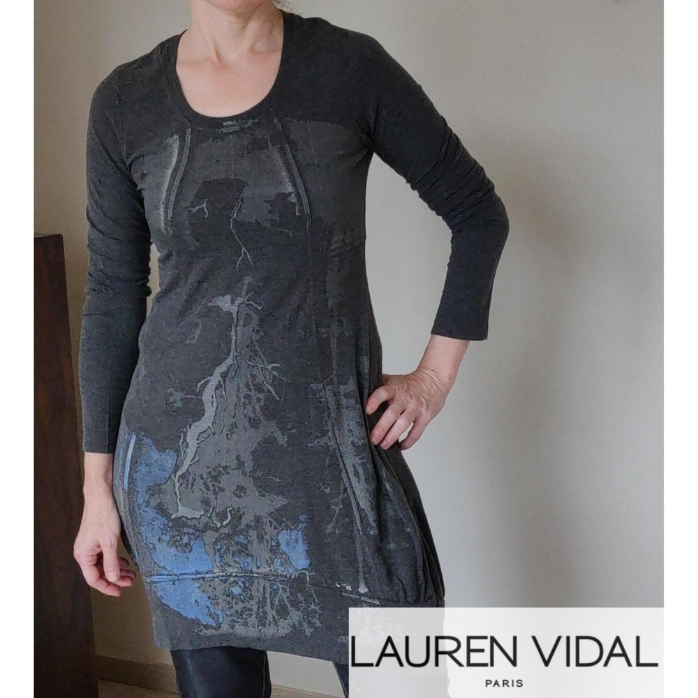 LaurenVidal (French Brand) ✳️✳️✳️ Grey Woolen Mini Dress / Long Sweater - Picture 1 of 7
